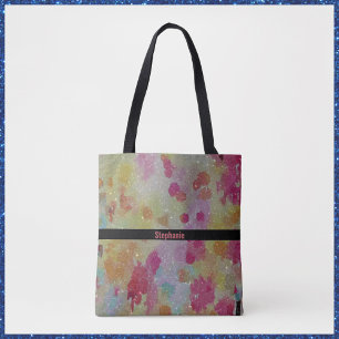 Abstrakt Modern Rosa Schwarz und Gelb  Tasche