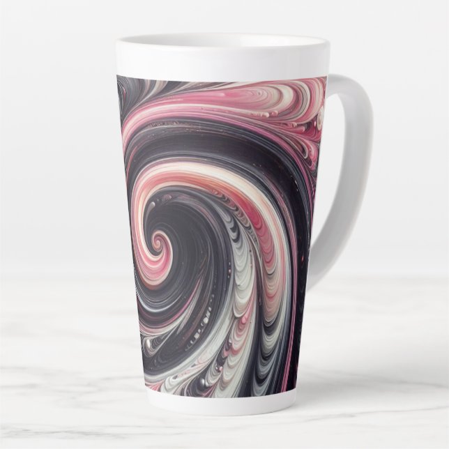 Abstrakt modern, rosa, schwarz und weiß milchtasse (Rechte Ecke)