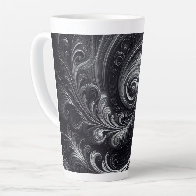 Abstrakt-modern, schlicht, schwarz und weiß milchtasse (Linke Ecke)