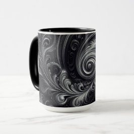 Abstrakt-modern, schlicht, schwarz und weiß tasse