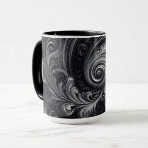 Abstrakt-modern, schlicht, schwarz und weiß tasse