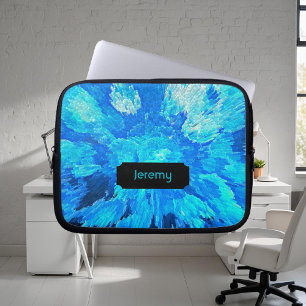 Abstrakt, modern, türkis, hawaiianisches Mosaik  Laptopschutzhülle