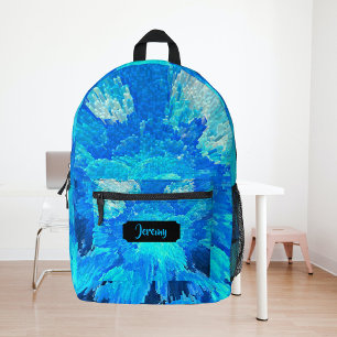 Abstrakt, modern, türkisfarbenes Mosaik, nach Maß Bedruckter Rucksack