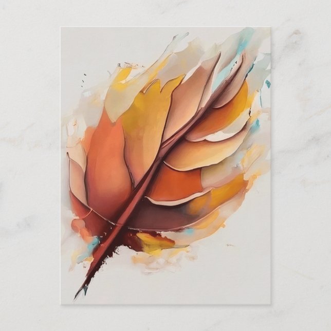 Abstrakt Moderne Blätter Gemälde Set, Leaf Postkarte (Vorderseite)