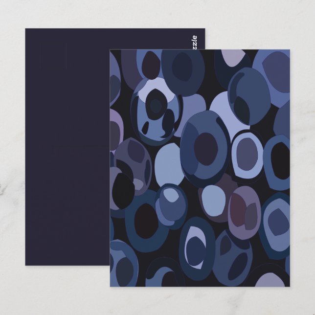 Abstrakt Moderne Blaubeere Postkarte (Vorne/Hinten)