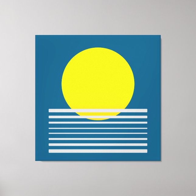 Abstrakt Moderne Kunst Gelbe Sonne und Meer Landsc Leinwanddruck (Vorderseite)