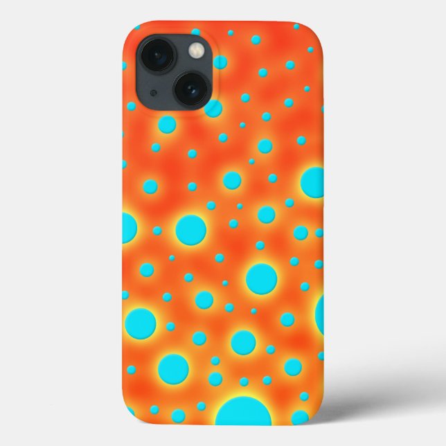 Abstrakt Moderne Kunst Türkis Orange Case-Mate iPhone Hülle (Rückseite)