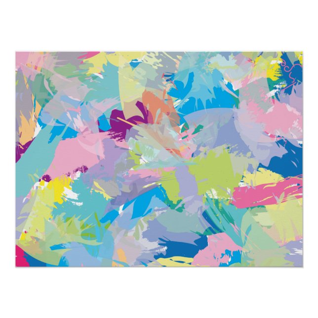 Abstrakt Moderne Kunstfarben Imitate Canvas Print Poster (Vorderseite)