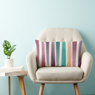 Abstrakt Moderne Lila Marsala Aquamarin Pinselstri Lendenkissen
