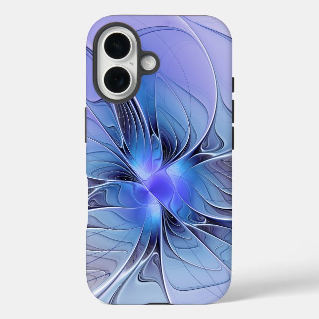Abstrakt Modernes Fraktal Art Lavendel iPhone 16 Hülle (Rückseite)