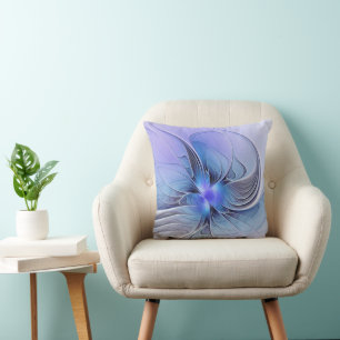 Abstrakt Modernes Fraktal Art Lavendel Kissen