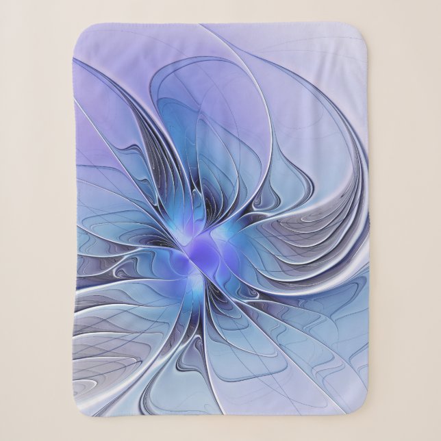 Abstrakt Modernes Fraktal Art Lavendel Sherpadecke (Vorderseite)