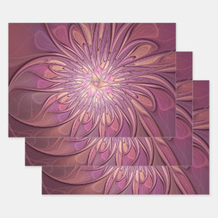 Abstrakt Modernes Fraktal Florenz Kunst, Dichtung  Geschenkpapier Set