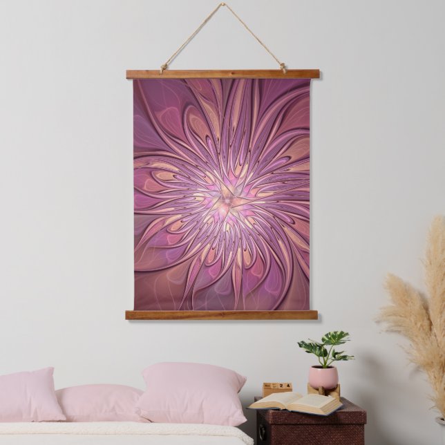 Abstrakt Modernes Fraktal Florenz Kunst, Dichtung  Wandteppich Mit Holzrahmen (Schlafzimmer)