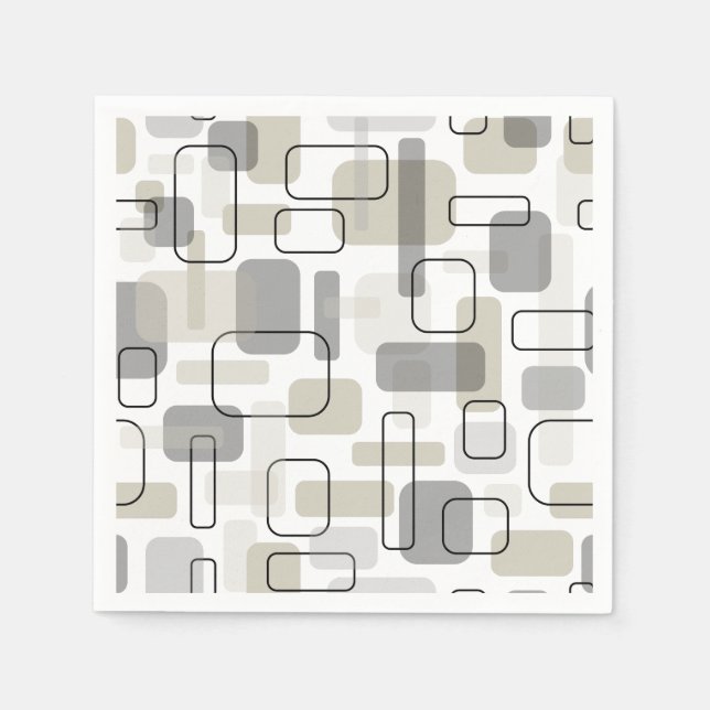 Abstrakt modernes geometrisches Design im Mittelal Serviette (Vorderseite)