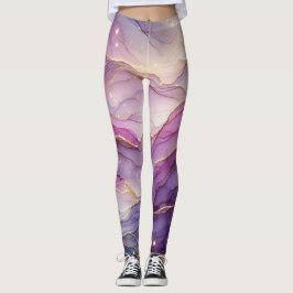 Abstrakt Modernes Lila Rosa Goldfarbener Sparkon Leggings