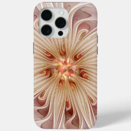 Abstrakt Modernes Peach Pasta Blume Fraktal Case-Mate iPhone Hülle