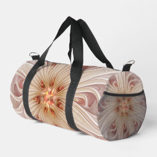 Abstrakt Modernes Peach Pasta Blume Fraktal Duffle Bag