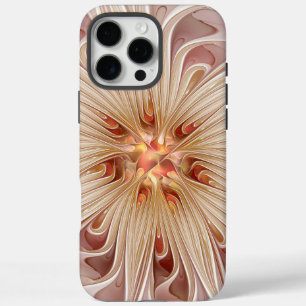 Abstrakt Modernes Peach Pasta Blume Fraktal iPhone 16 Pro Max Hülle