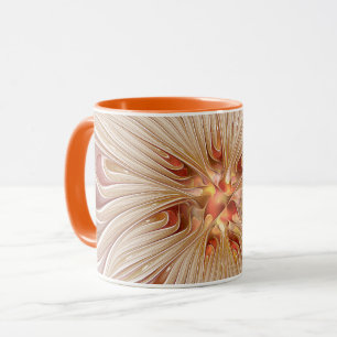 Abstrakt Modernes Peach Pasta Blume Fraktal Tasse