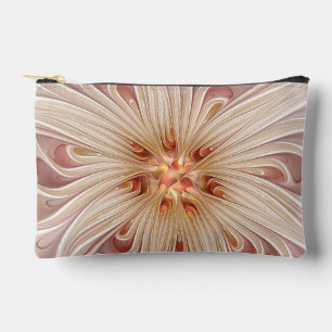Abstrakt Modernes Peach Pasta Blume Fraktal Zubehörtasche