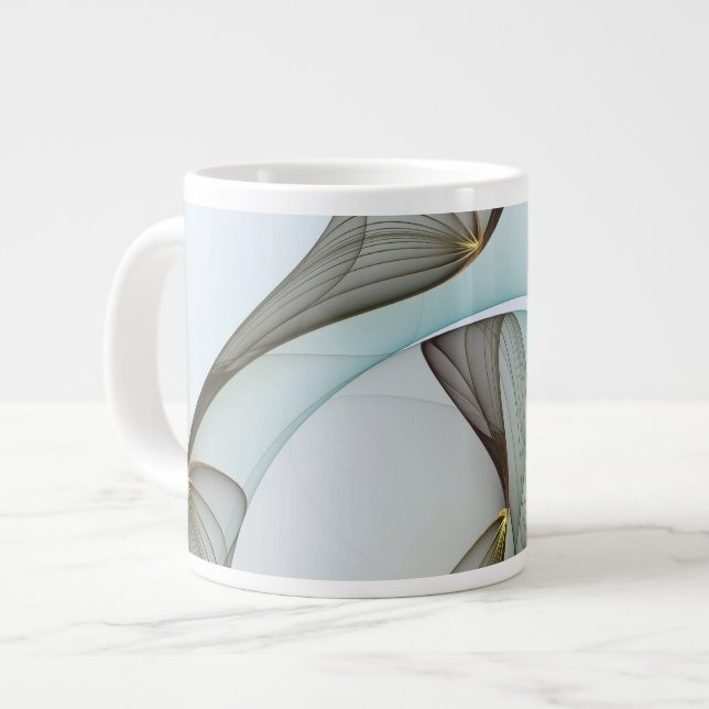 Abstrakt Modernes Türkis Braun Gold Elegante Jumbo-Tasse (Vorderseite Links)