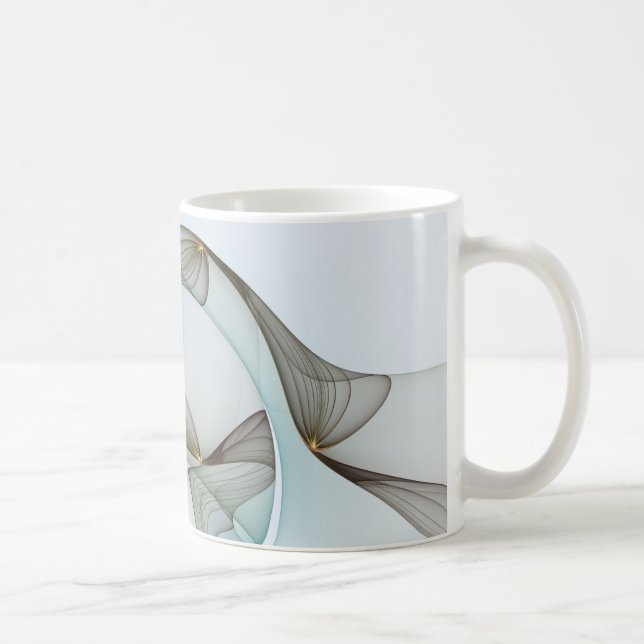 Abstrakt Modernes Türkis Braun Gold Elegante Kaffeetasse (Rechts)