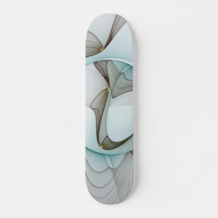 Abstrakt Modernes Türkis Braun Gold Elegante Skateboard