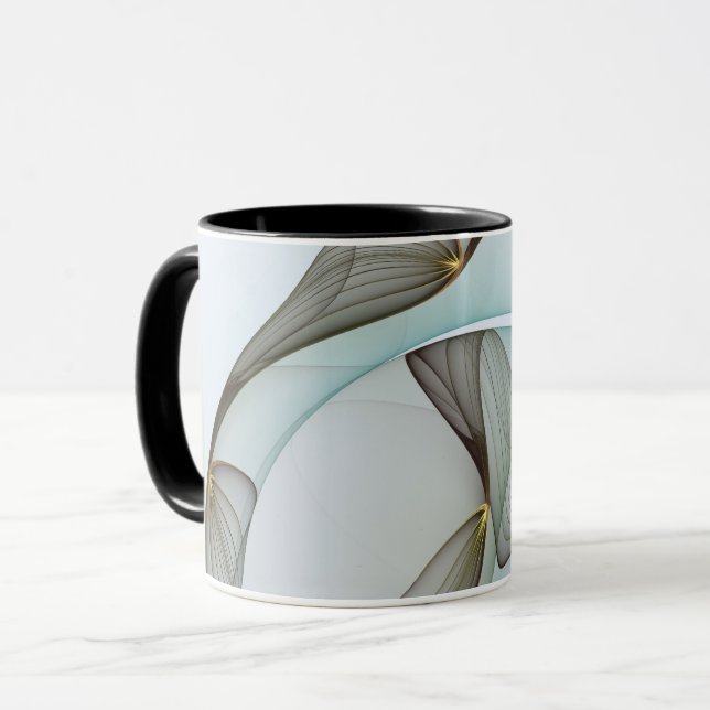 Abstrakt Modernes Türkis Braun Gold Elegante Tasse (Vorderseite Links)