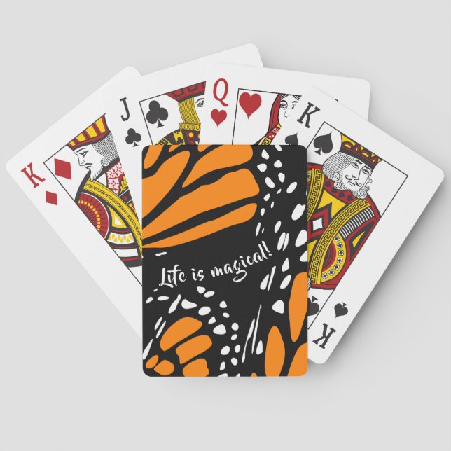Abstrakt Monarch Butterfly Flügel - Leben ist magi Spielkarten (Rückseite)