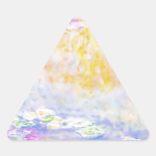 abstrakt, Monet Seerosen 7 Dreieckiger Aufkleber