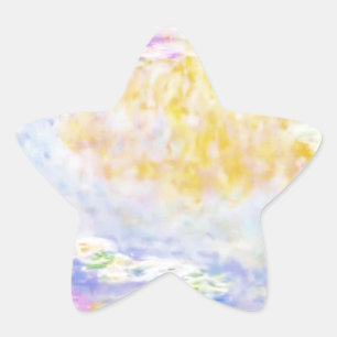 abstrakt, Monet Seerosen 7 Stern-Aufkleber