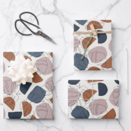 Abstrakt Monstera Geschenkpapier Set