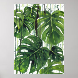 Abstrakt Monstera Pflanze 3 Poster