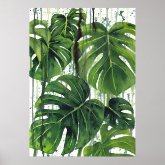 Abstrakt Monstera Pflanze 3 Poster