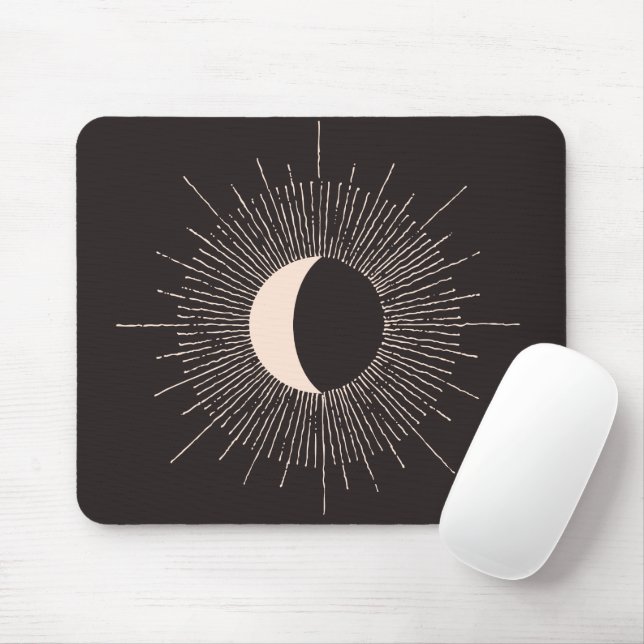 Abstrakt Moon Burst Eclipse Mousepad (Mit Mouse)