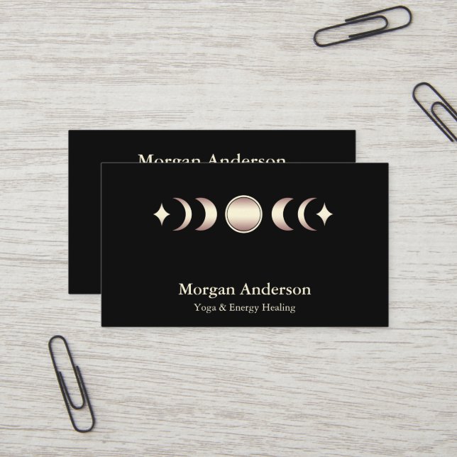 Abstrakt Moon Phase Gold Spirituelle Energie Heile Visitenkarte (Vorderseite/Rückseite Beispiel)