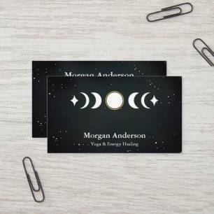 Abstrakt Moon Phase Gold Spirituelle Energie Heile Visitenkarte