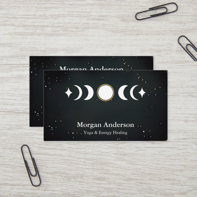 Abstrakt Moon Phase Gold Spirituelle Energie Heile Visitenkarte (Vorderseite/Rückseite Beispiel)