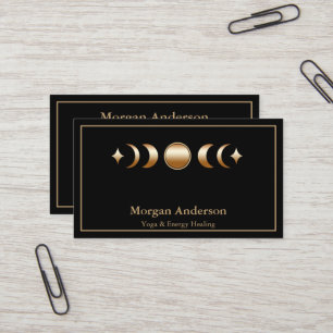 Abstrakt Moon Phase Gold Spirituelle Energie Heile Visitenkarte