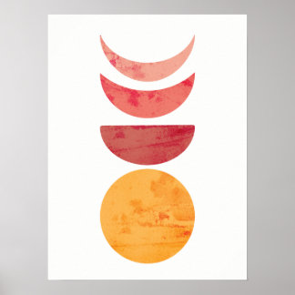 Abstrakt Moon Phones Warmfarben Plakatdruck Poster