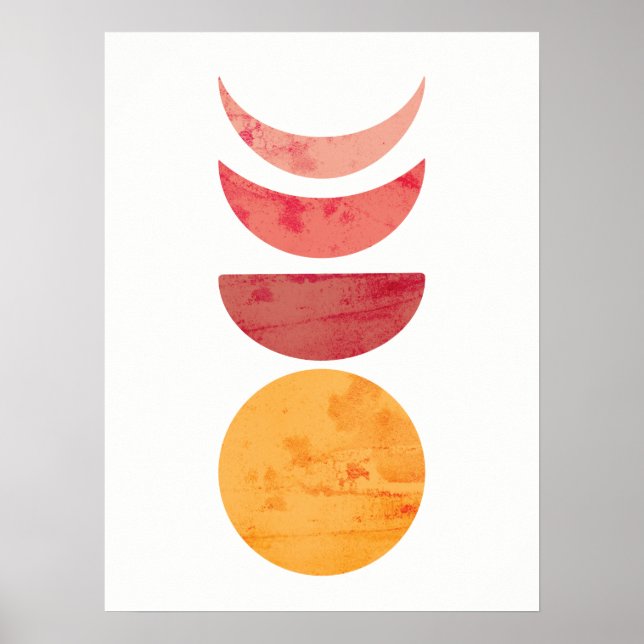 Abstrakt Moon Phones Warmfarben Plakatdruck Poster (Vorne)