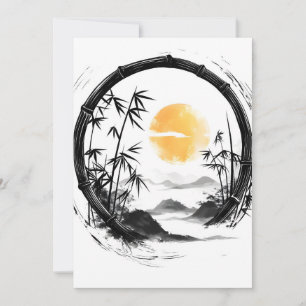 Abstrakt Moon Zen Bamboo Flow Ankündigung