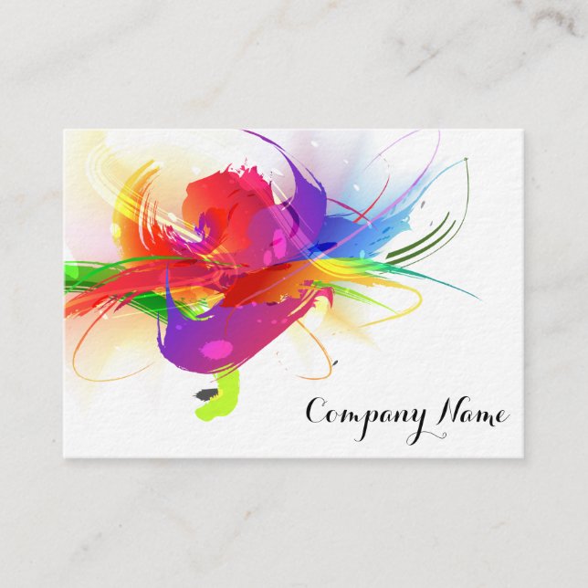 Abstrakt Morning Glory Lorikeet Paint Spritzers 2 Visitenkarte (Vorderseite)