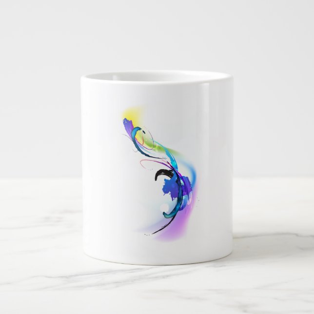 Abstrakt Morning Glory Paint Spritzers Jumbo-Tasse (Vorderseite)
