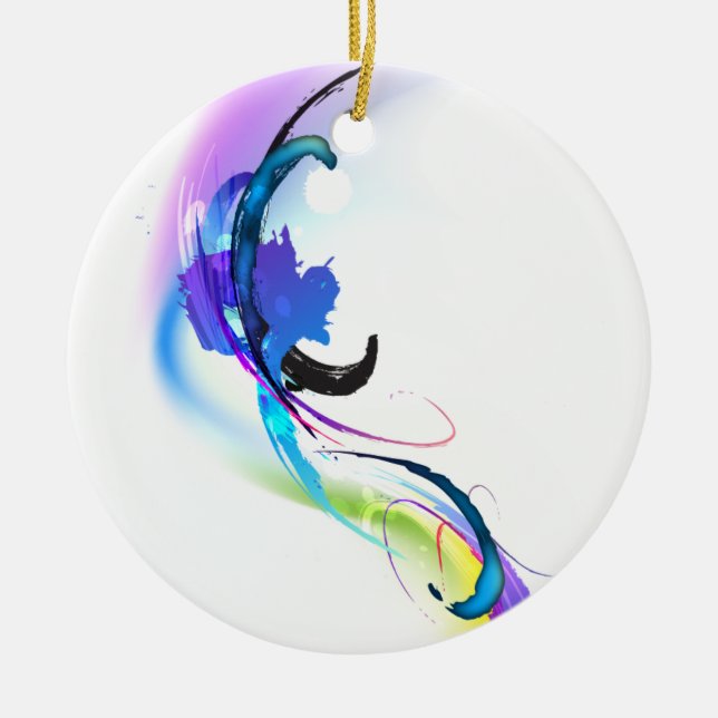 Abstrakt Morning Glory Paint Spritzers Keramik Ornament (Vorne)
