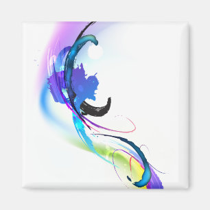 Abstrakt Morning Glory Paint Spritzers Magnet