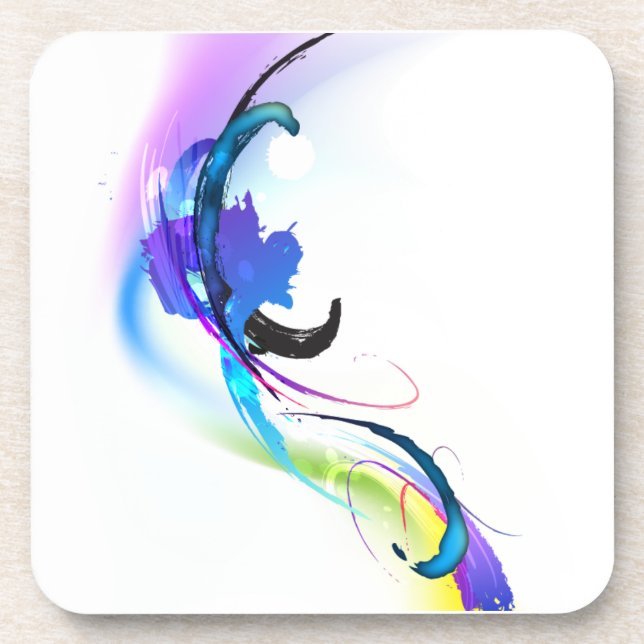 Abstrakt Morning Glory Paint Spritzers Untersetzer (Vorderseite)