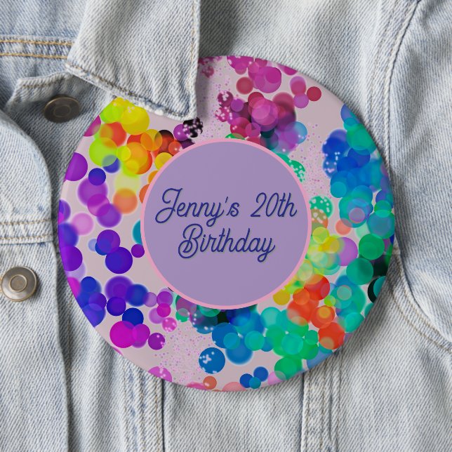 Abstrakt Multicolor Happy Birthday Bokeh Button (Beispiel)