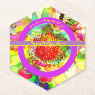 Abstrakt Multicolor Personalisiert Geburtstag Untersetzer